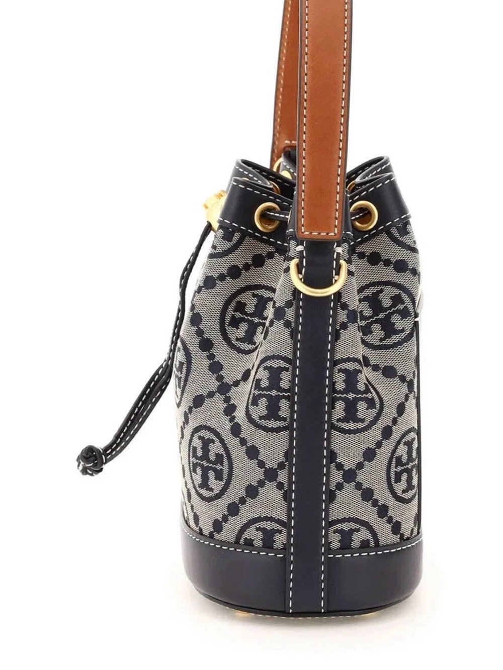 NWOT Tory Burch Dust Bag/Box Included Jacquard Drawstring Bucket Bag - Picture 2 of 5